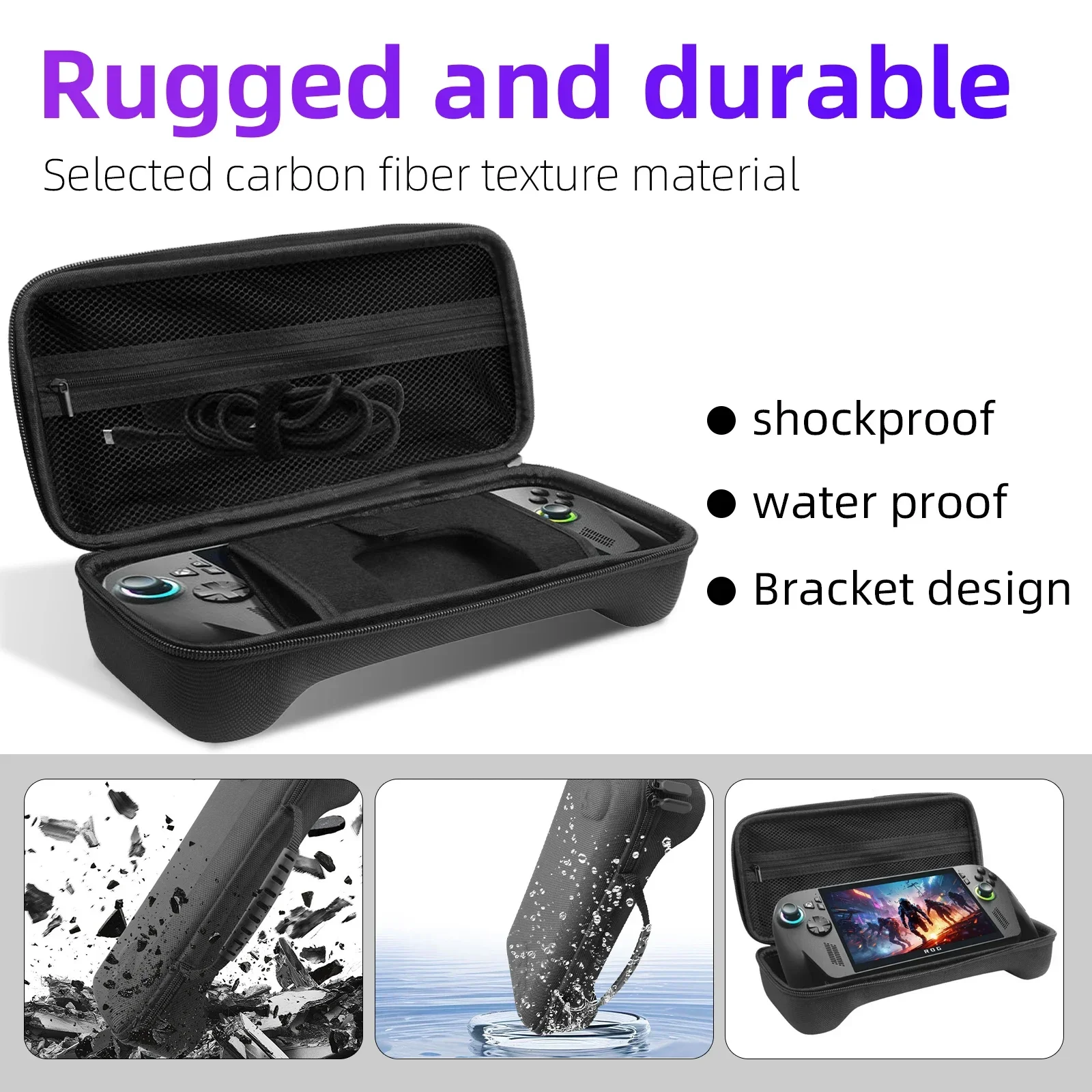 3 in 1 Accessories Kit for ROG Xbox Ally / Ally X Protective Case with Screen Protector and Carrying Bag Travel Storage Cover - Image 4