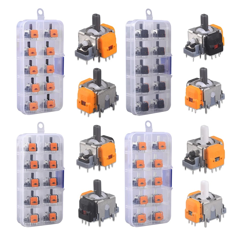 10Pcs 3D Hall Effect Joystick Adjustable Analog Stick Sensor Module Thumbsticks Module Repair Parts for PS4/PS5/XBox/Switch