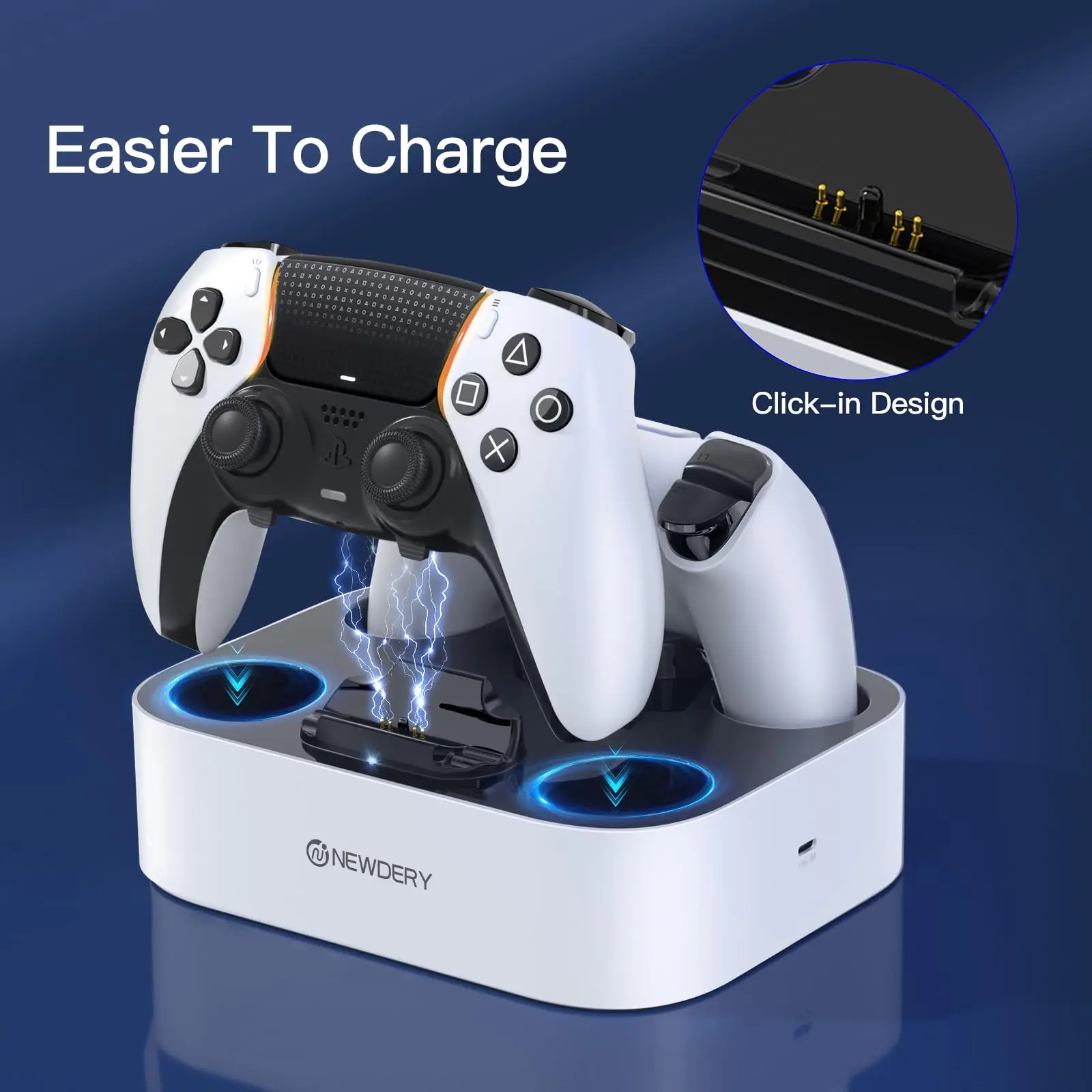 PS5 Controller Charger Station for Playstation 5 Dual for for DualSense Edge Control Fast Charging Dock Stand with Cable - Image 4