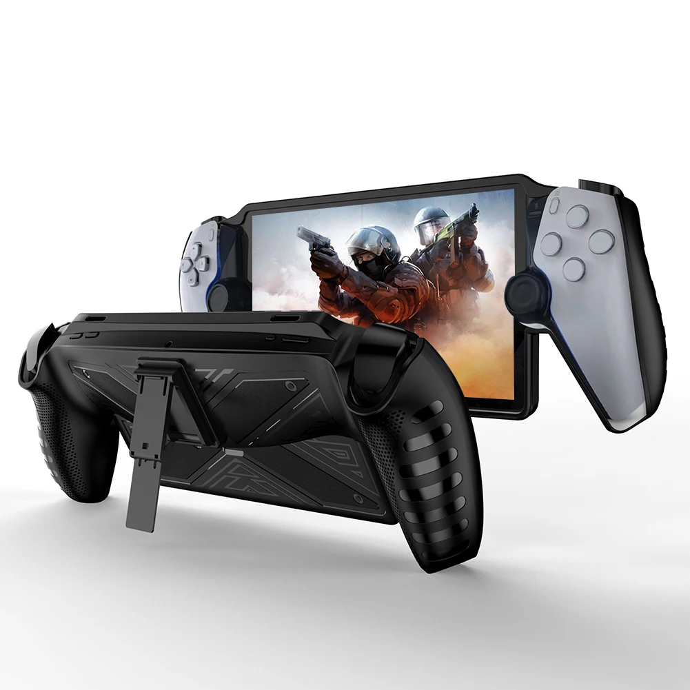 Protective Case Cover Shockproof Game Machine Grip Shell Case Anti-Scratch Game Console Protective Cover for PS5 Portal