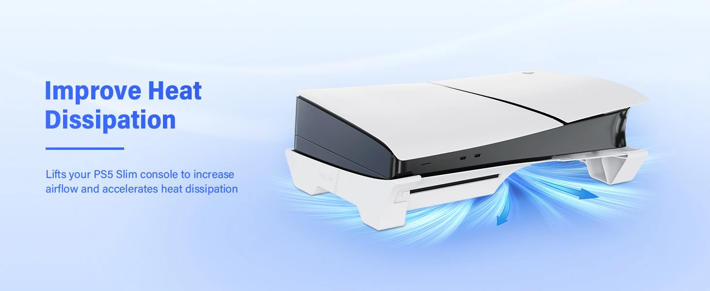 Horizontal Stand for PS5 Slim/Pro Games Console Anti-slip Cooling Base Bracket for PlayStation 5 Slim Console Game Accessories