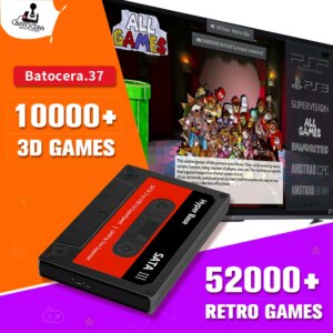 Portable External 500G HDD Batocera Game Console with 48000+Games For PS3/PS2/PS1/Wii/WiiU/DC/N64/MAME/SS for Windows PC/Laptop
