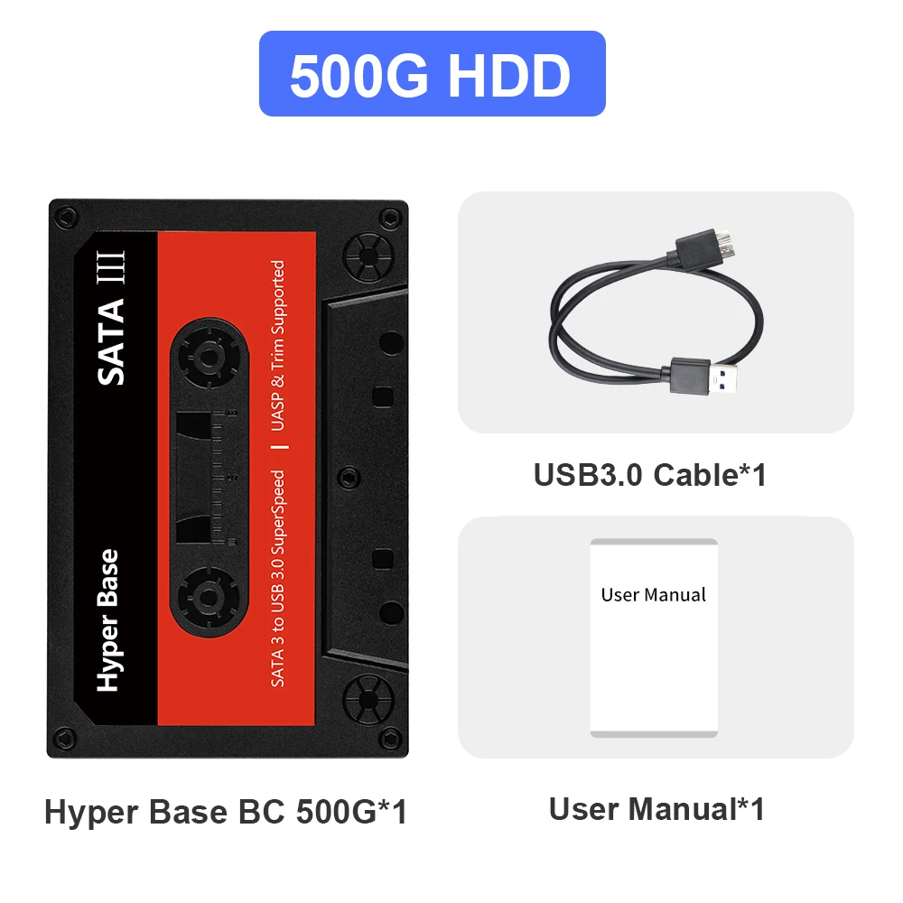 Portable External 500G HDD Batocera Game Console with 48000+Games For PS3/PS2/PS1/Wii/WiiU/DC/N64/MAME/SS for Windows PC/Laptop
