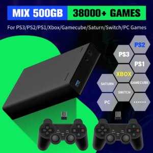 500G Game Hard Drive With 38000+Games For Xbox/PS3/PS2/Gamecube/Wii/Wiiu/Switch 3 System in 1 Plug&Play Game Consoles For WIN PC