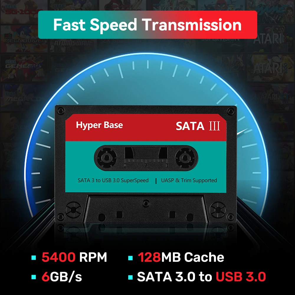 Playnite System500G External Game Hard Drive with 44 AAA Games for PS4/PS3/PS2/XBOX/WiiU/Wii Plug&Play Gaming HDD For Windows PC