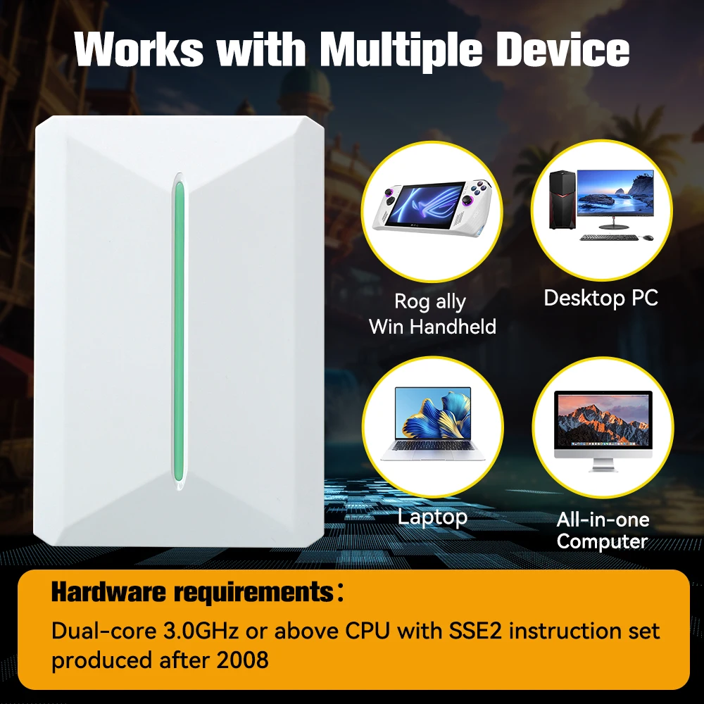 Retrobat＆Playnite System HDD Retro Game Console for PS3/PS2/WIIU/WII/Switch/MAME 50+Emulators 38293 Games＆42 AAA PC Games for PC