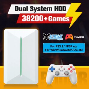 Retrobat＆Playnite System HDD Retro Game Console for PS3/PS2/WIIU/WII/Switch/MAME 50+Emulators 38293 Games＆42 AAA PC Games for PC