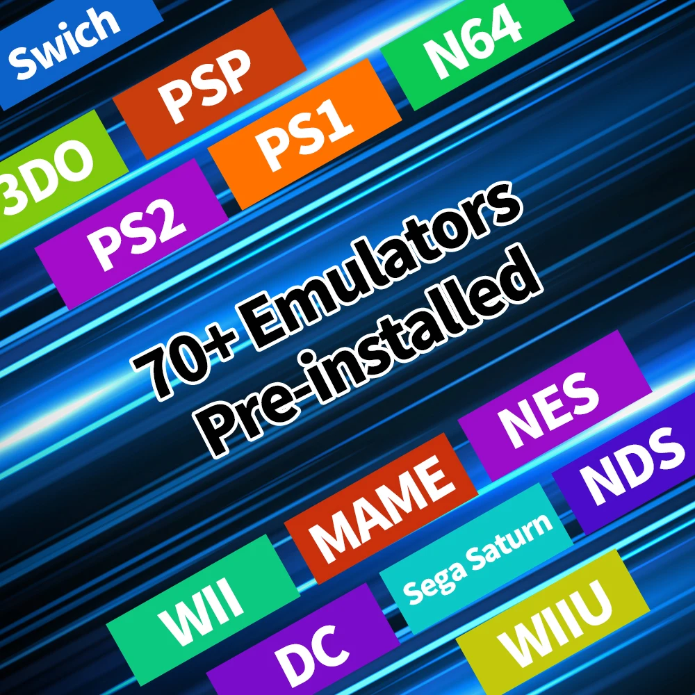 Retrobat 500G Game Hard Drive Retro Game Console with 63000+Retro Games for PS3/PS2/PS1/Wii/PSP/N64/MAME/SNES/3DS for Windows PC