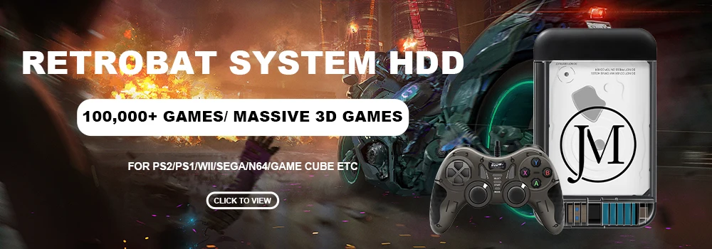 Portable 500G Retrobat Gaming HDD Game Consoles 70+Emulator 64000+Retro Games for PS3/PS2/DC/N64/PSP/MAME/SS/PS1  for Windows PC