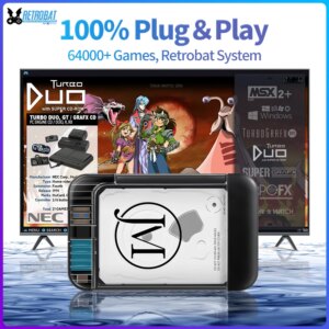 Portable 500G Retrobat Gaming HDD Game Consoles 70+Emulator 64000+Retro Games for PS3/PS2/DC/N64/PSP/MAME/SS/PS1  for Windows PC