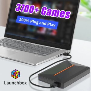 Launchbox 500G Portable Gaming HDD Retro Game Console With 3760+PC/3D Gamesfor PS4/PS3/PS2/WiiU/Wii/N64/DC/PS1 for Win PC/Laptop