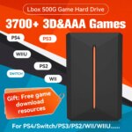 Launchbox 500G Gaming HDD For PS4/PS3/Switch/PS2/WII/WIIU Emulator Game Consoles Built-in 3700 3D/AAA Games For Win PC Plug&Play