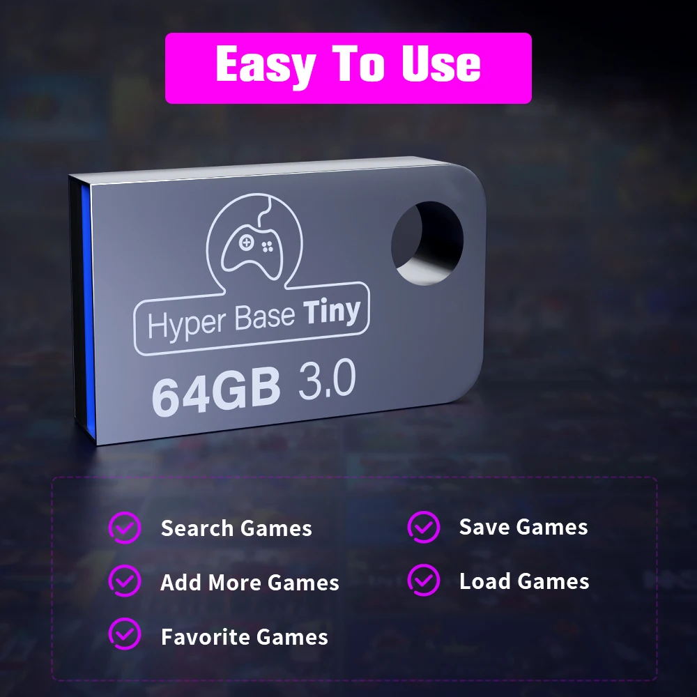 64G USB Game Stick With 8300+Retro Games For PSP/N64/SNES/NES/Gameboy/Dreamcast/DS For Windows PC&Handheld Retrobat Game Console