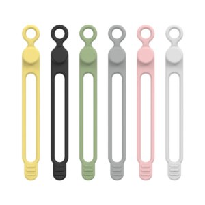 Fonken Adjustable Silicone Cable Organizer Datacable Storage Tie Headphone Cable Winder Charging cable manager