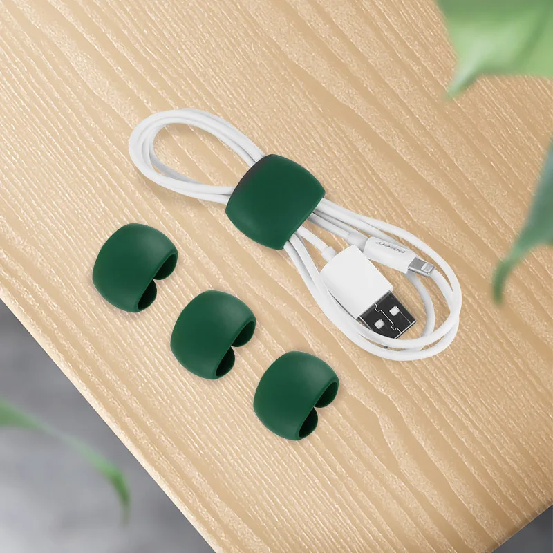 10Pcs/lot Simple Cable Winder Desk Tidy Organiser Wire Cord USB Charger Cord Holder Cable Clip