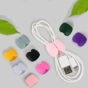 10Pcs/lot Simple Cable Winder Desk Tidy Organiser Wire Cord USB Charger Cord Holder Cable Clip