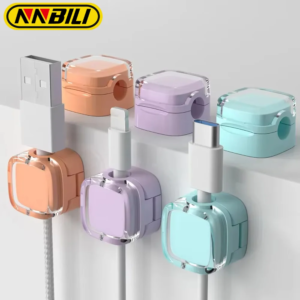 NNBILI 6pcs Magnetic Cable Management Clips Multi-Colored Cord Organizer Desk & Wall Mounted Hooks For Phone Data & Charger 