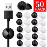 50/10PCS Self-adhesive Wire Fixer Cable Organizers Cable Holder Silicone Data Lines Desktop Management Compatible Clips Stickers