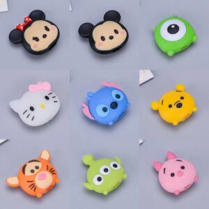 Cute Cartoon USB Data Line Head Protection Cover For iPhone Samsung Xiaomi Charger Cable Protector Case DIY Accessories Gifts